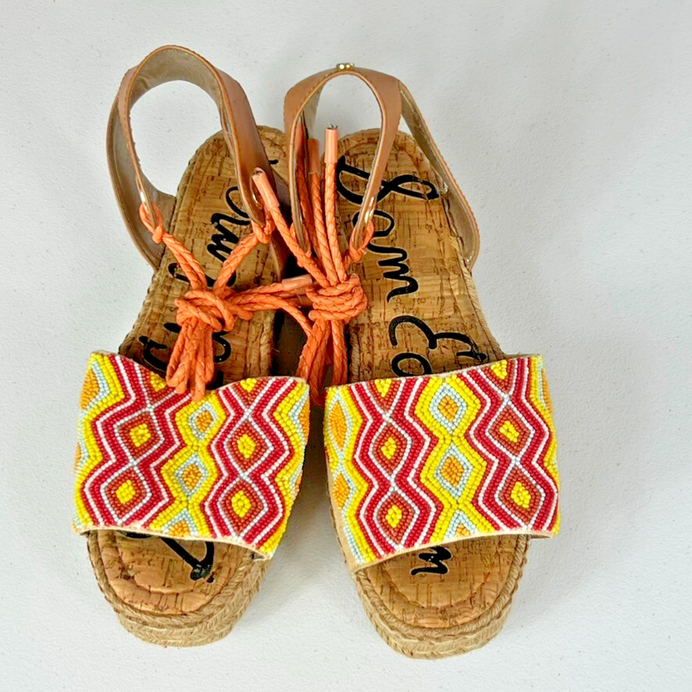 Sam Edelman Neera Espadrille Platform Sandals Women's Size 8.5 Boho Hippie Artsy